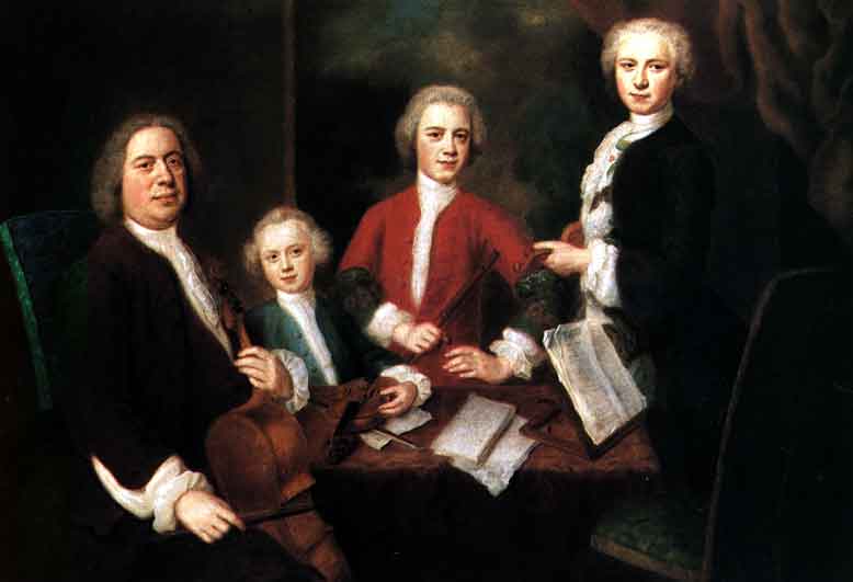 Johann Sebastian Bach and three sons (image)