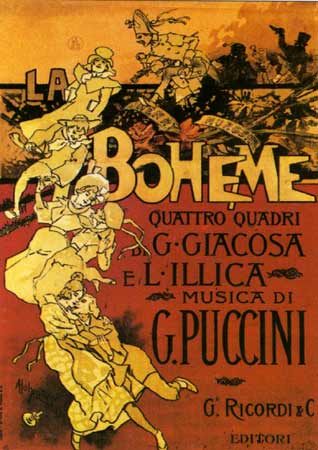 Poster for Puccini's opera, La Boheme (designer: Adolfo Hohenstein) (image)