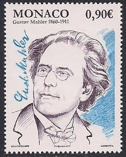 Gustav Mahler on postage stamp issued by Monaco in 2009 (image)