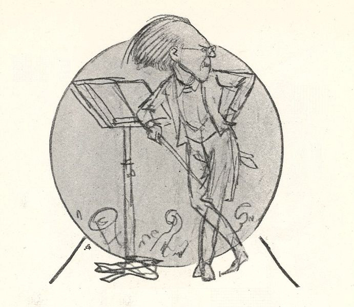 Cartoon of Mahler by Schliessmann (image)
